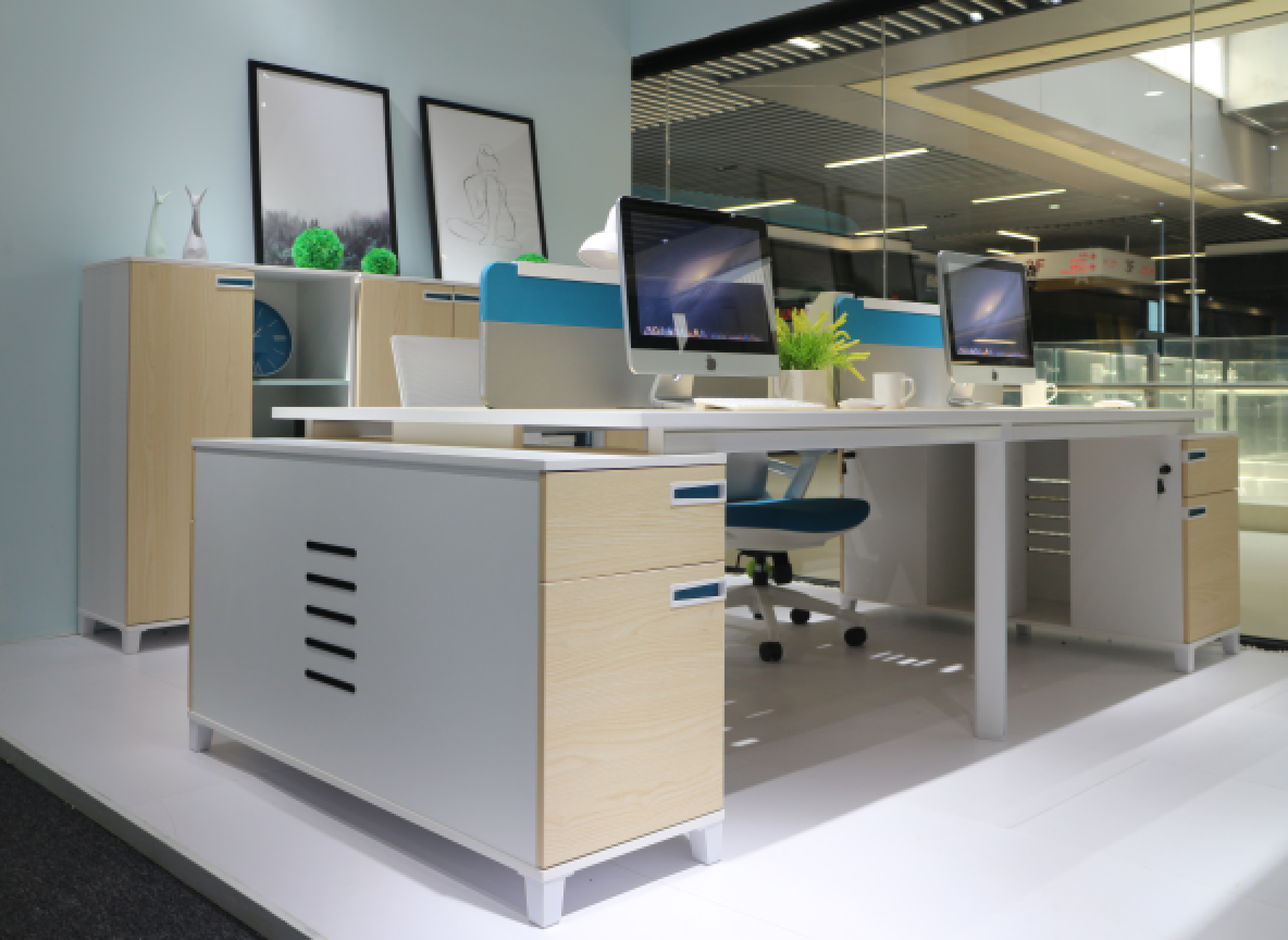 屏風(fēng)辦公桌：未來系列四人位辦公桌